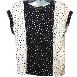 2/$40 Anthropologie W5 Color Block Boyfriend Cut Boxy Short Sleeve Blouse NWT